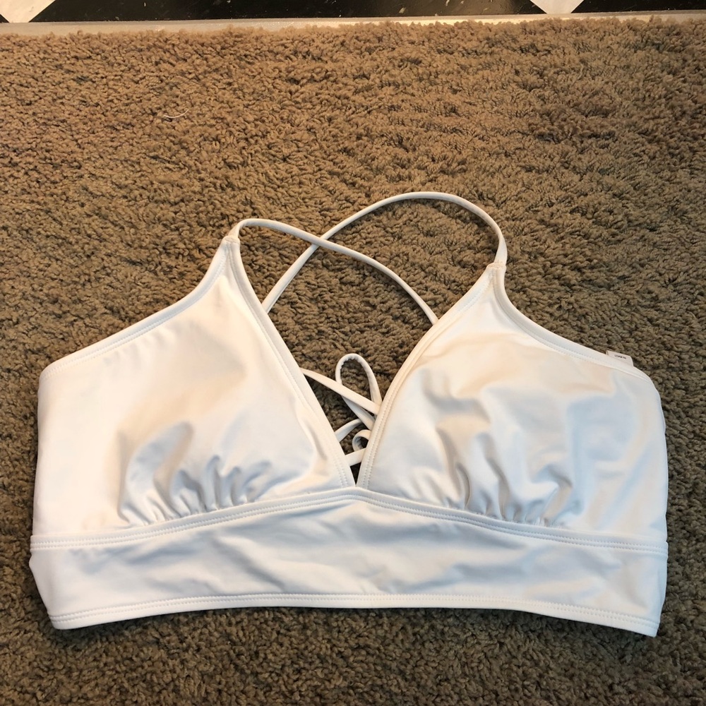 Large White Athleta Bikini Top
